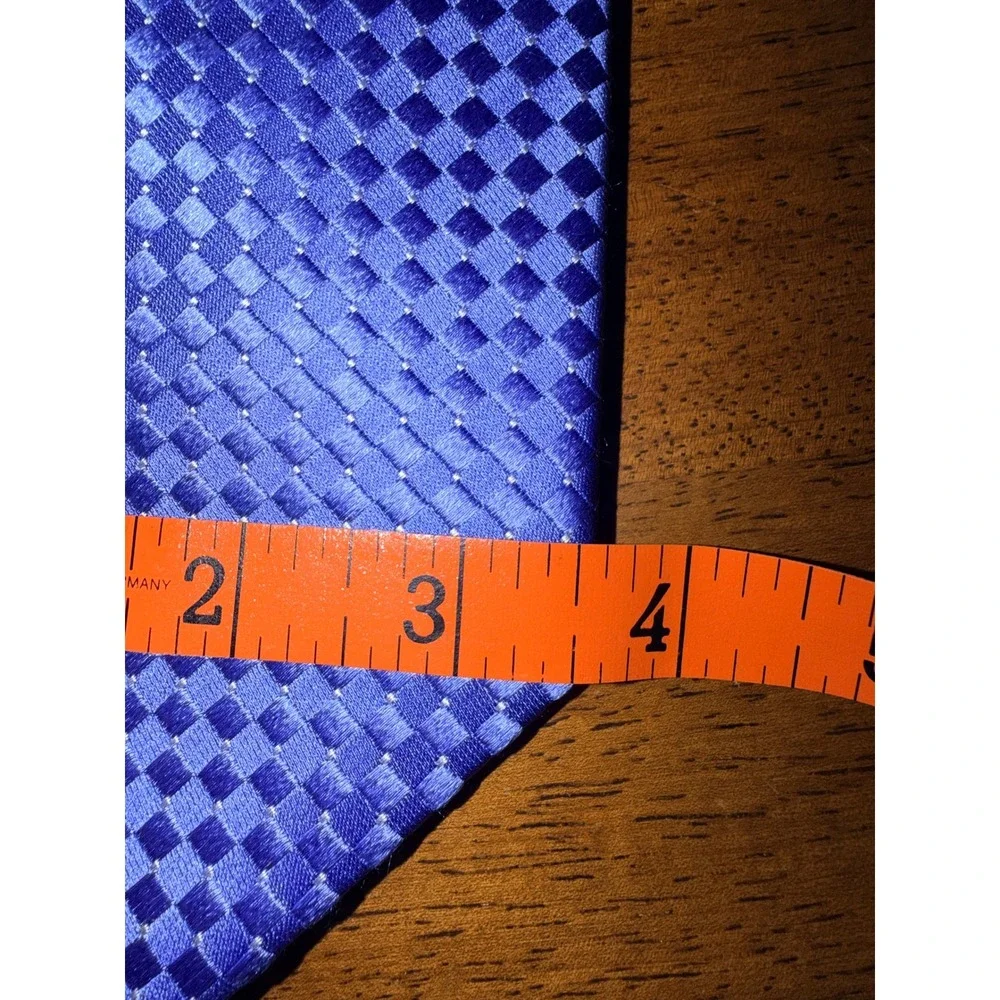 Donald J Trump Necktie Mens OS Blue New Silk Tahitian Pearl Natte Checkered